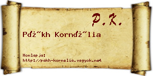 Pákh Kornélia névjegykártya